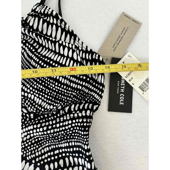 Kenneth Cole Tankini Top Small Black White Pool Beach Resort Cruise - Picture 3 of 5